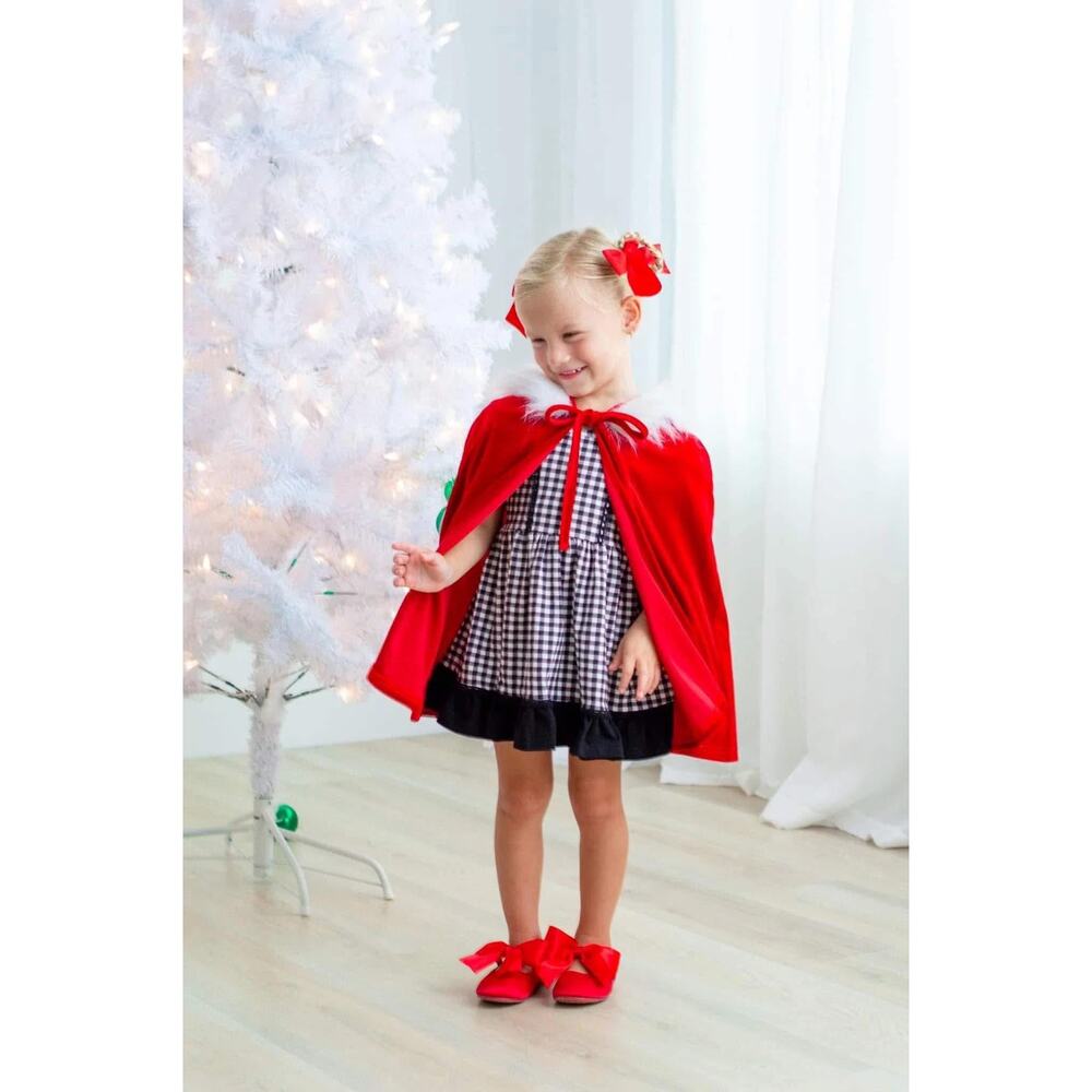 Evie's Closet Cindy Lou Who Inspired Dress Shorts Cape Girls Size 5 NEW - Picture 7 of 7